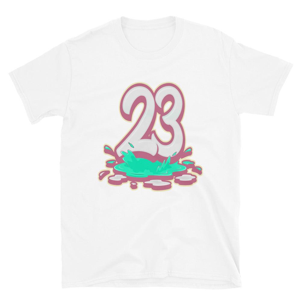 White 23 Melting Shirt AJ 1 Mid Paint Drip GS photo