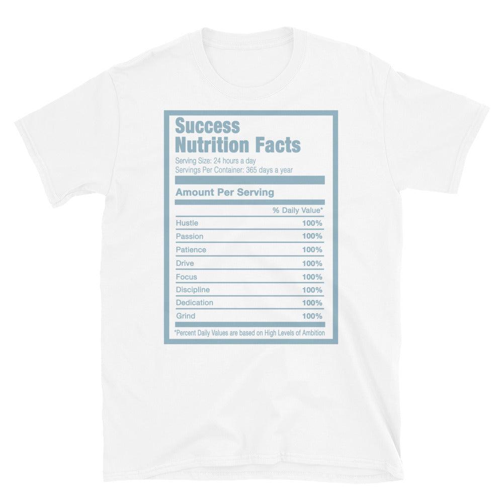 White Success Nutrition Shirt AJ 1 Mid UNC photo