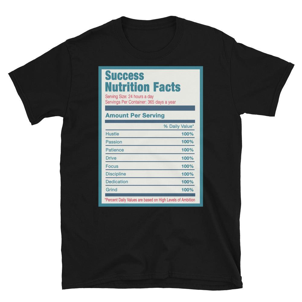 Black Success Nutrition Facts Shirt AJ 4 Deep Ocean