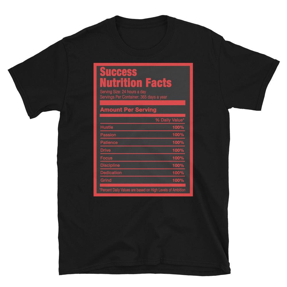 Black Success Nutrition Facts Shirt AJ 9 Retro Chile Red photo