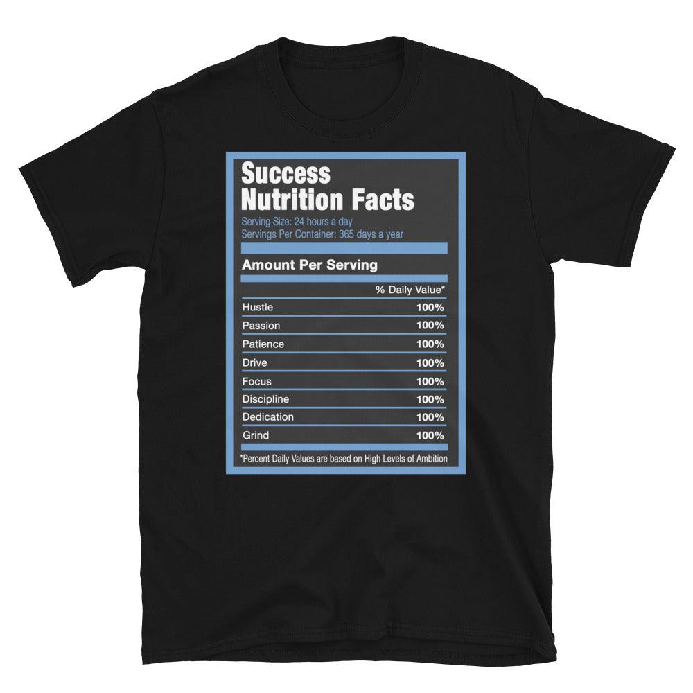 Black Success Nutrition Facts Shirt AJ 1 Dark Marina Blue photo