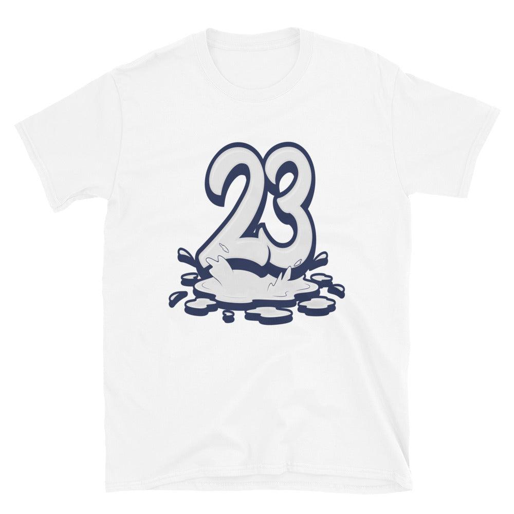 White 23 Melting Shirt Nike Dunk High Championship Navy photo