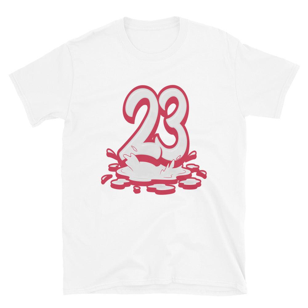 Number 23 Melting Shirt Nike Dunk High Championship White Red photo
