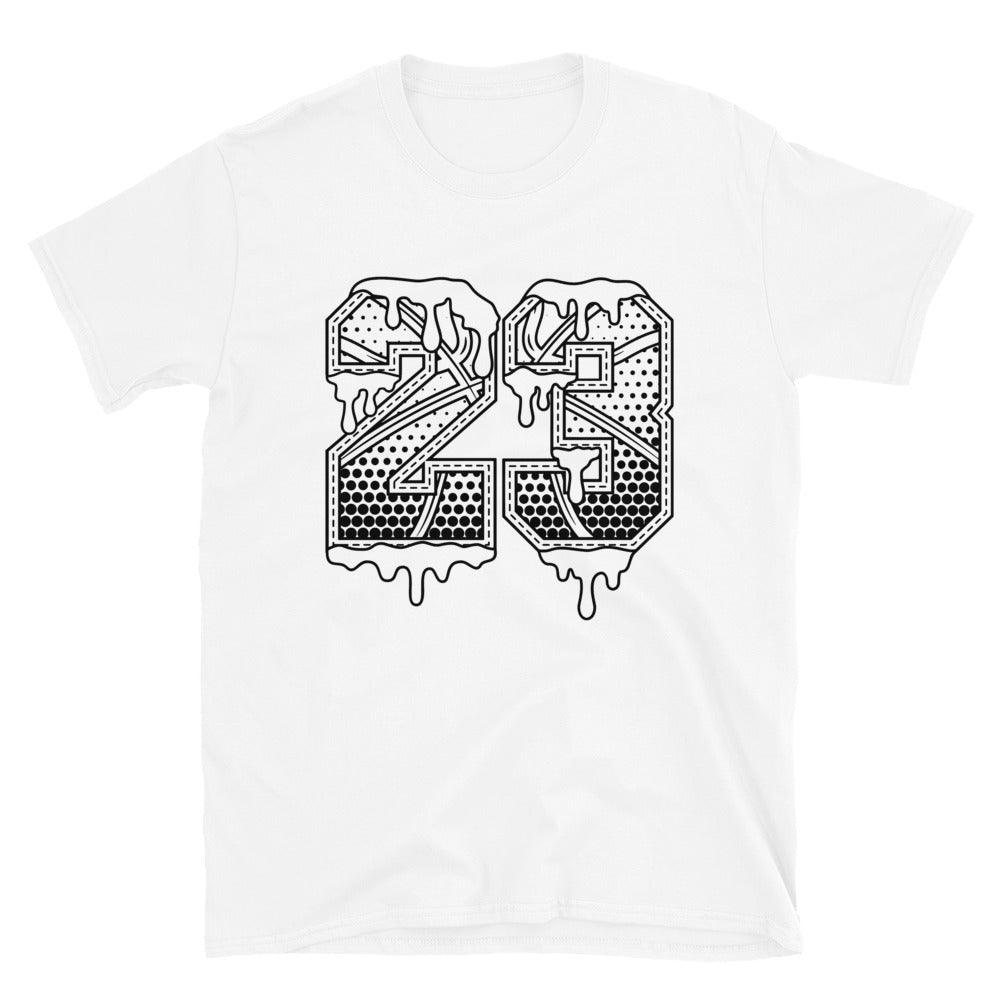 White 23 Ball Shirt Nike Dunk Low Essential Black Paisley photo