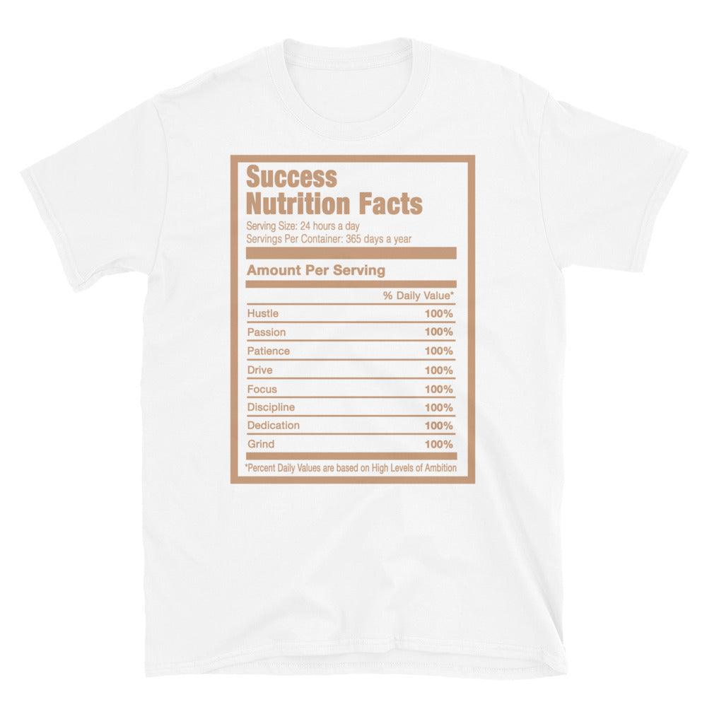 White Success Nutrition Facts Shirt Nike Dunk Low Light Cognac photo