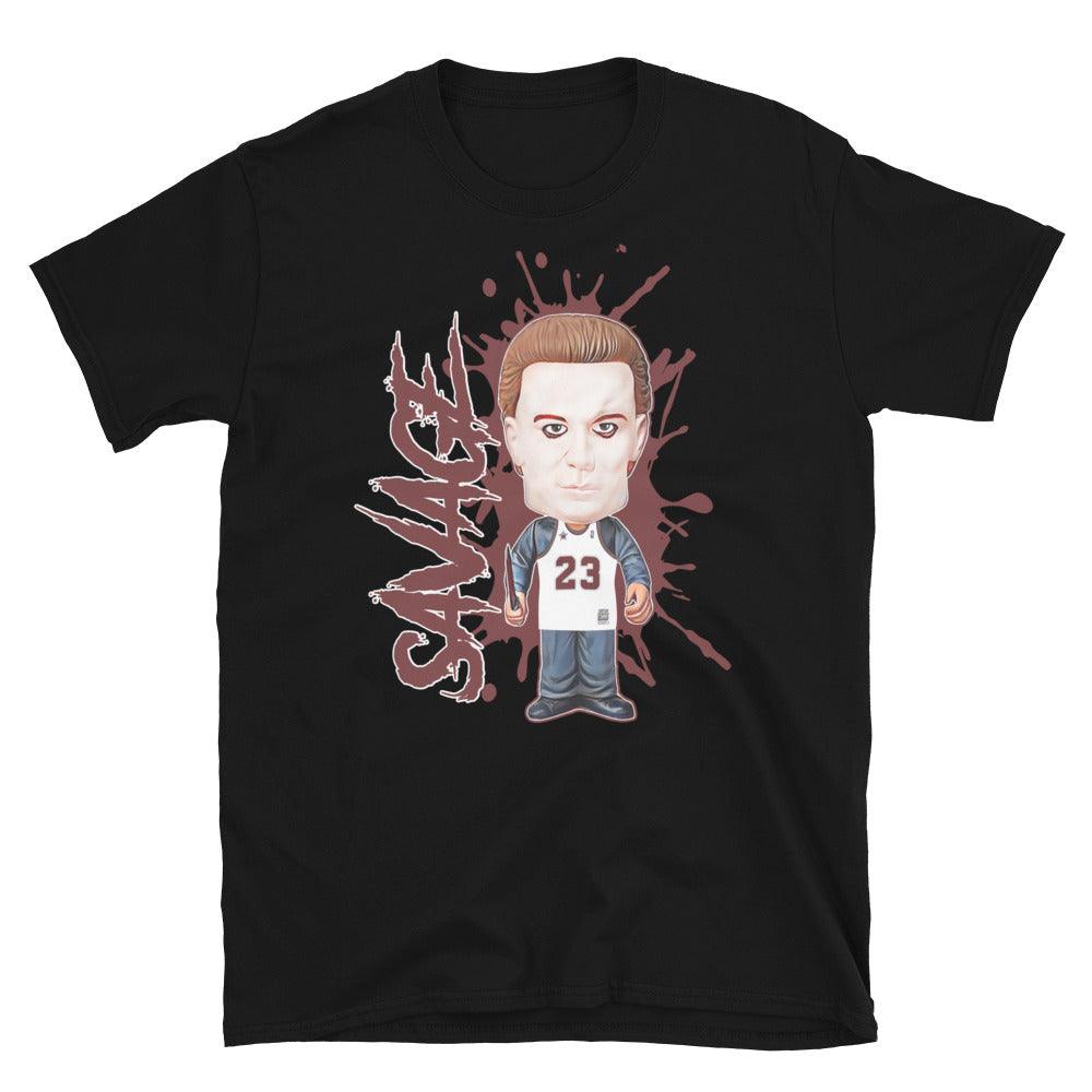 Michael Myers Tee Savage Shirt Nike Dunk Low Team Red photo