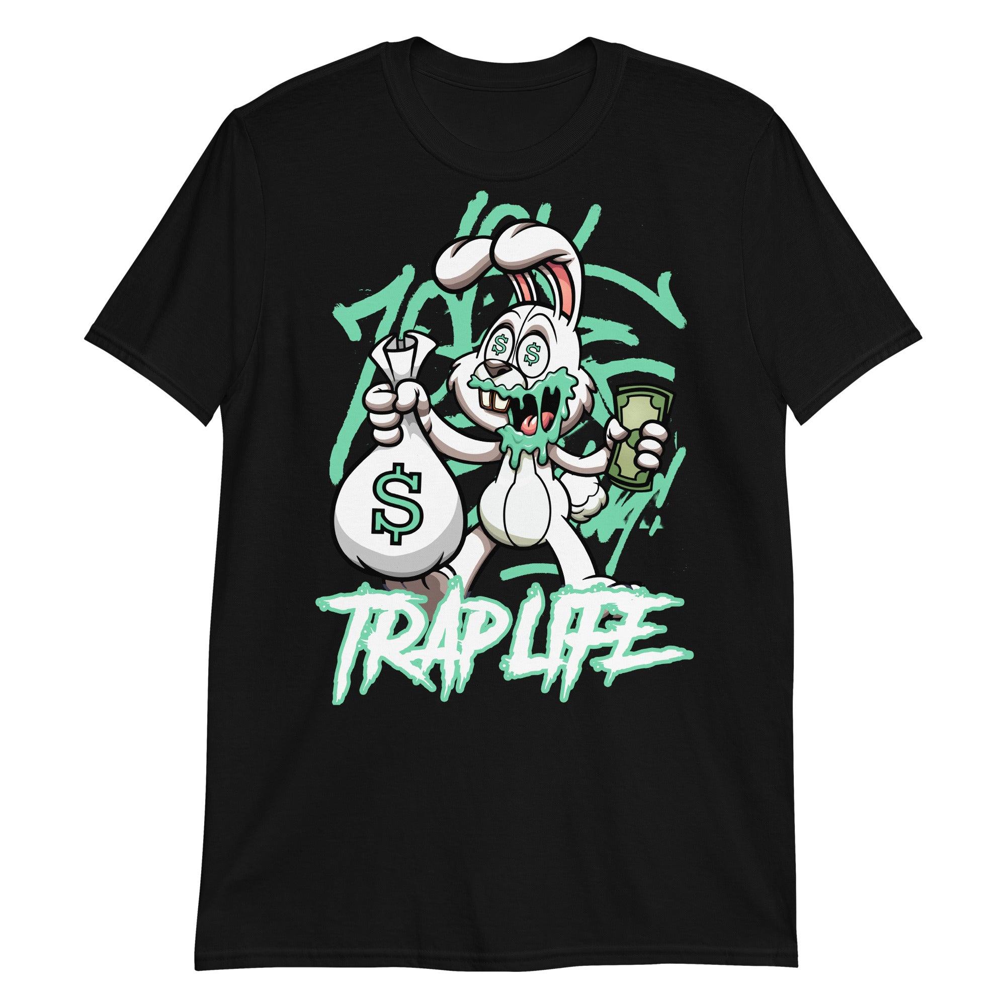 Black Trap Rabbit Shirt Nike Dunks Low Green Glow photo