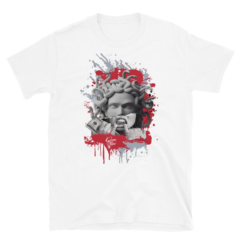 White Medusa Shirt AJ 5 Retro Raging Bull 2021 photo