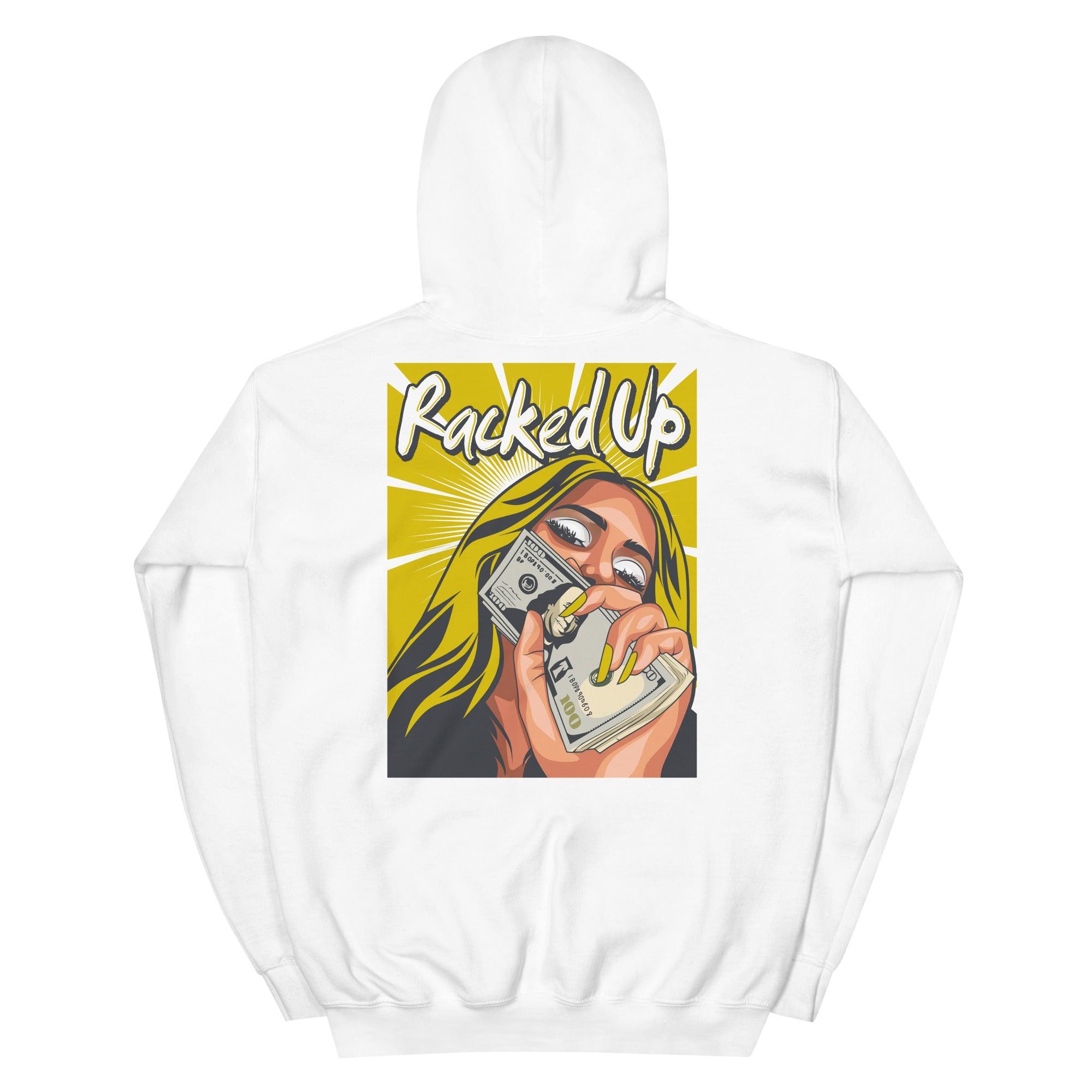 White Racked Up Hoodie AJ 4 Retro Lightning photo
