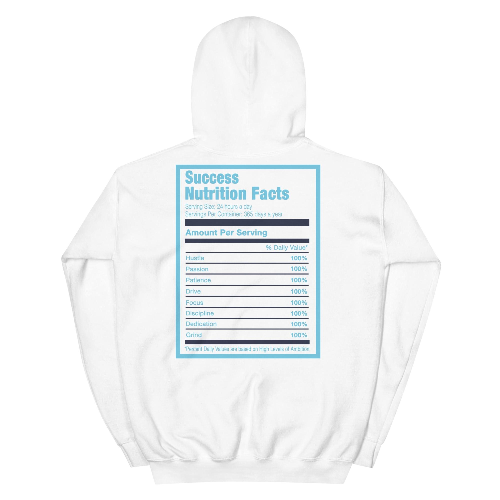 White Success Nutrition Hoodie AJ 1 Low UNC 2021 photo