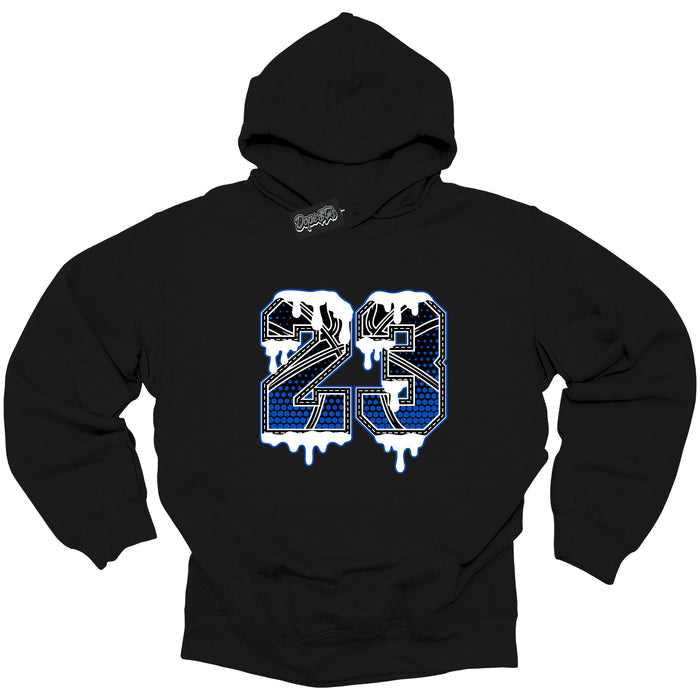 Cool Black Hoodie with “ 23 Ball ”  design that Perfectly Matches  Royal Reimagined 1s Sneakers.