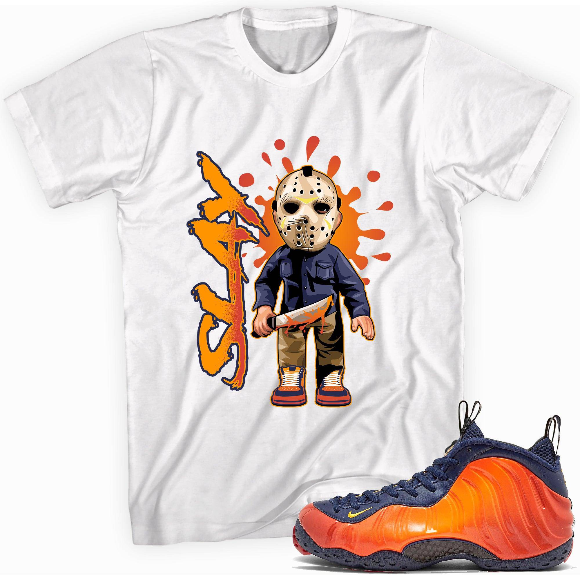 Air Foamposite One Blue Void Rugged Orange Shirt Slay