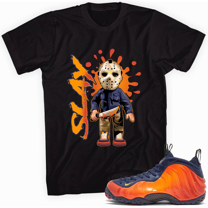Air Foamposite One Blue Void Rugged Orange Shirt Slay