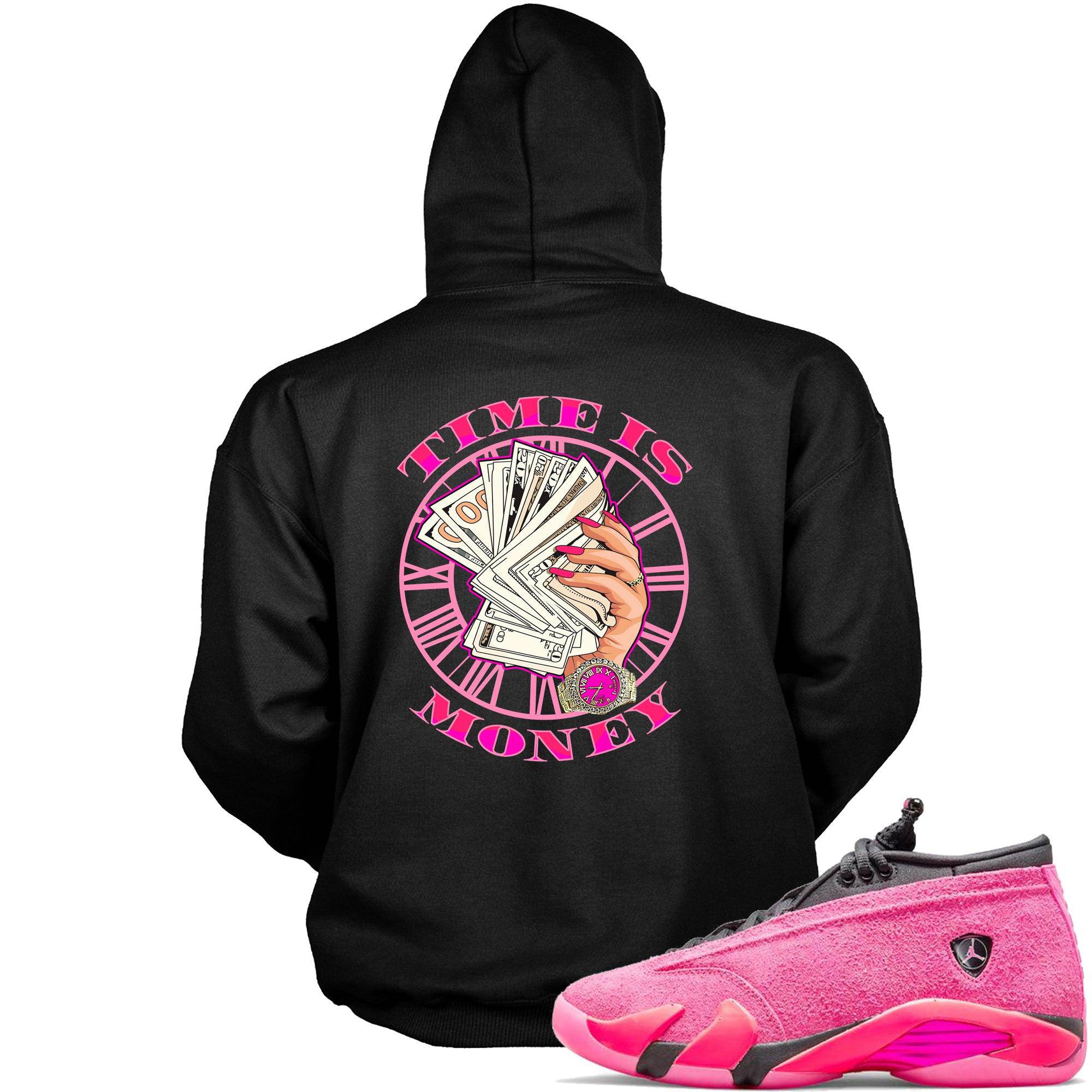 14 Low Shocking Pink Hoodie Time Is Money