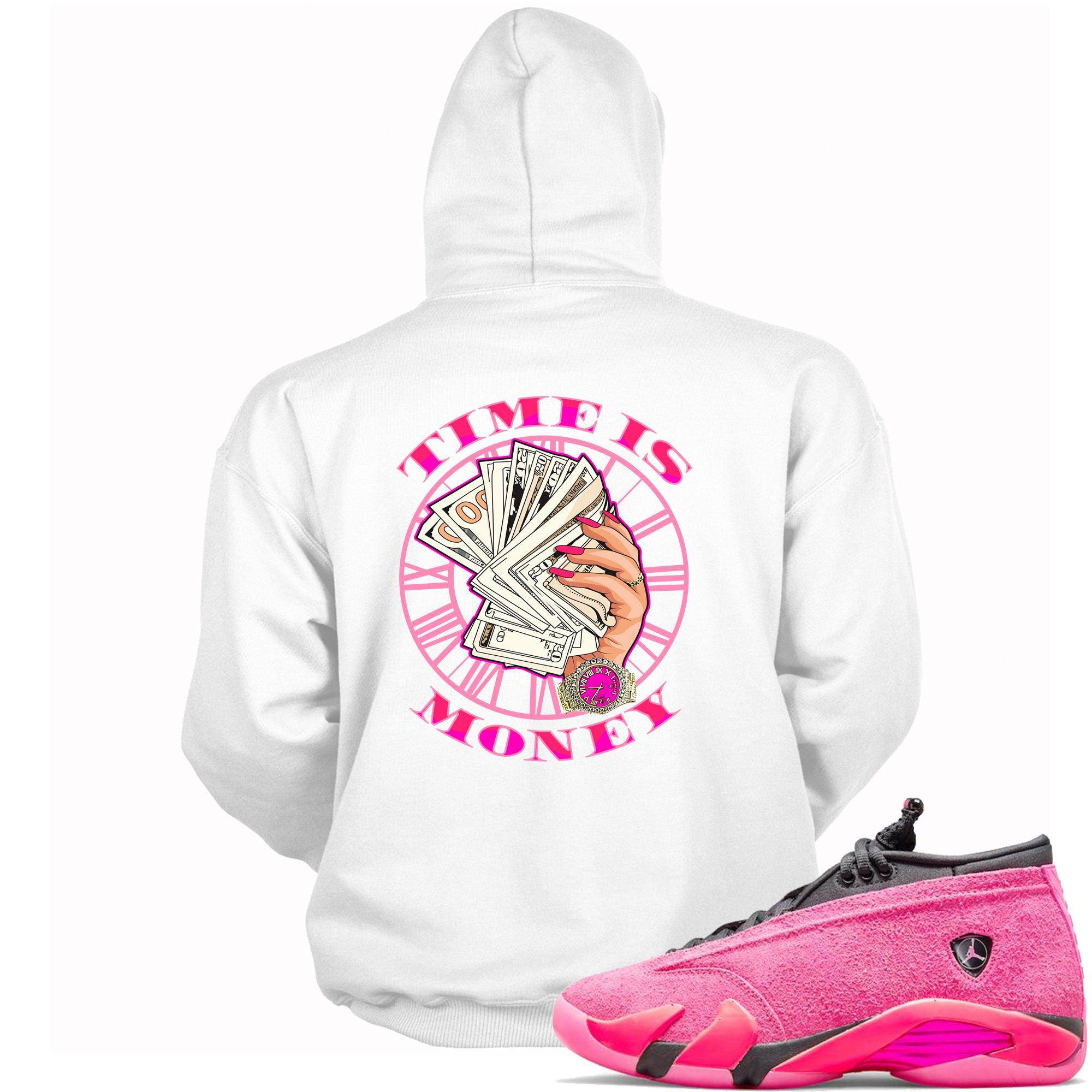 14 Low Shocking Pink Hoodie Time Is Money