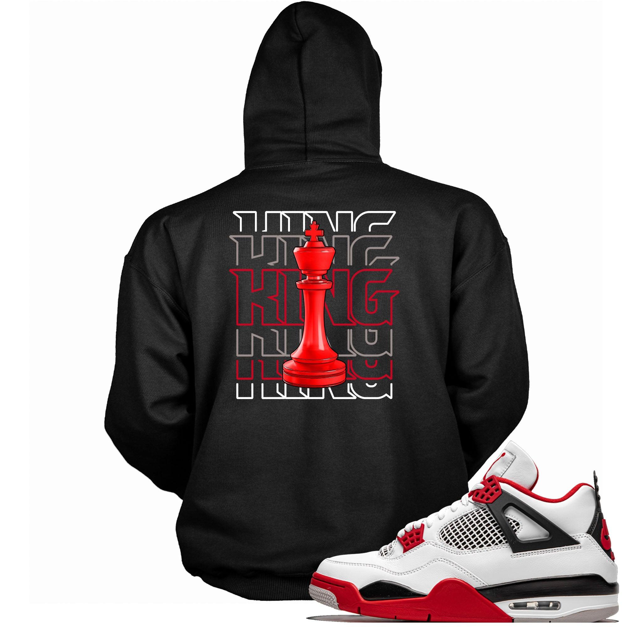 4s Fire Red Hoodie King Chess
