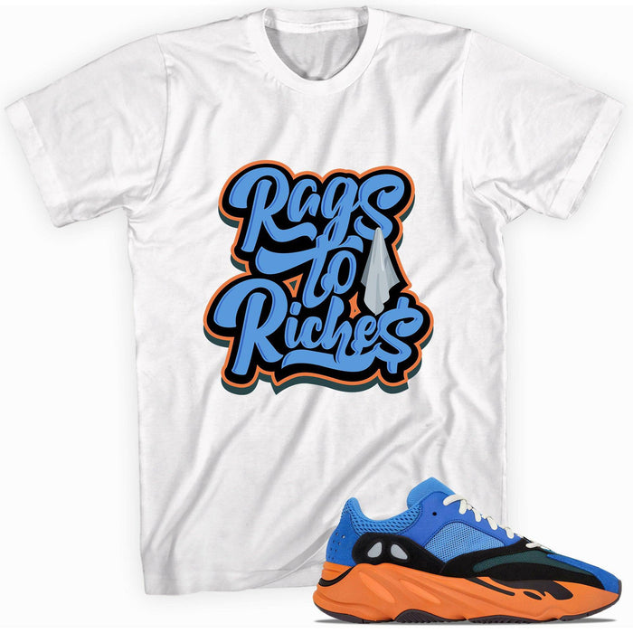 Yeezy Boost 700s Bright Blue Shirt Rags to Riches