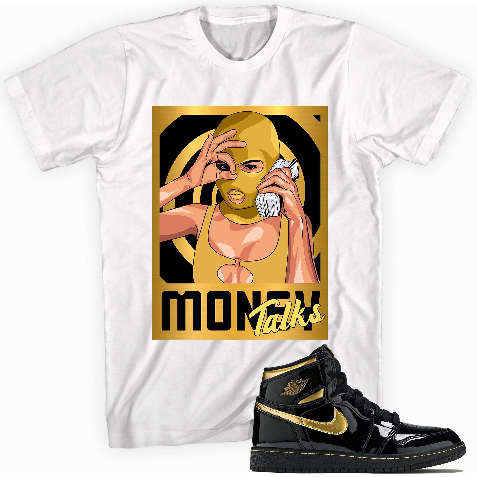 1 RETRO HIGH Black Metallic Gold Shirt Money Talks