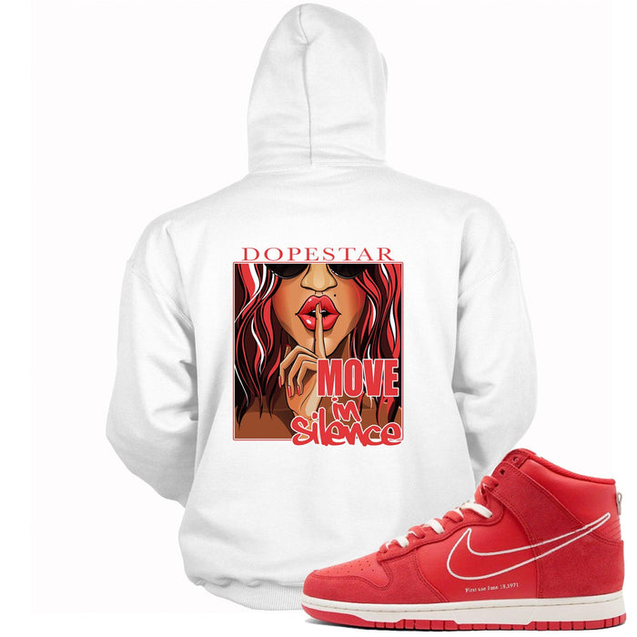 Dunk High First Use Red Hoodie Move In Silence