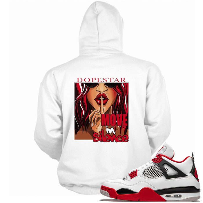 4 Fire Red Hoodie Move In Silence