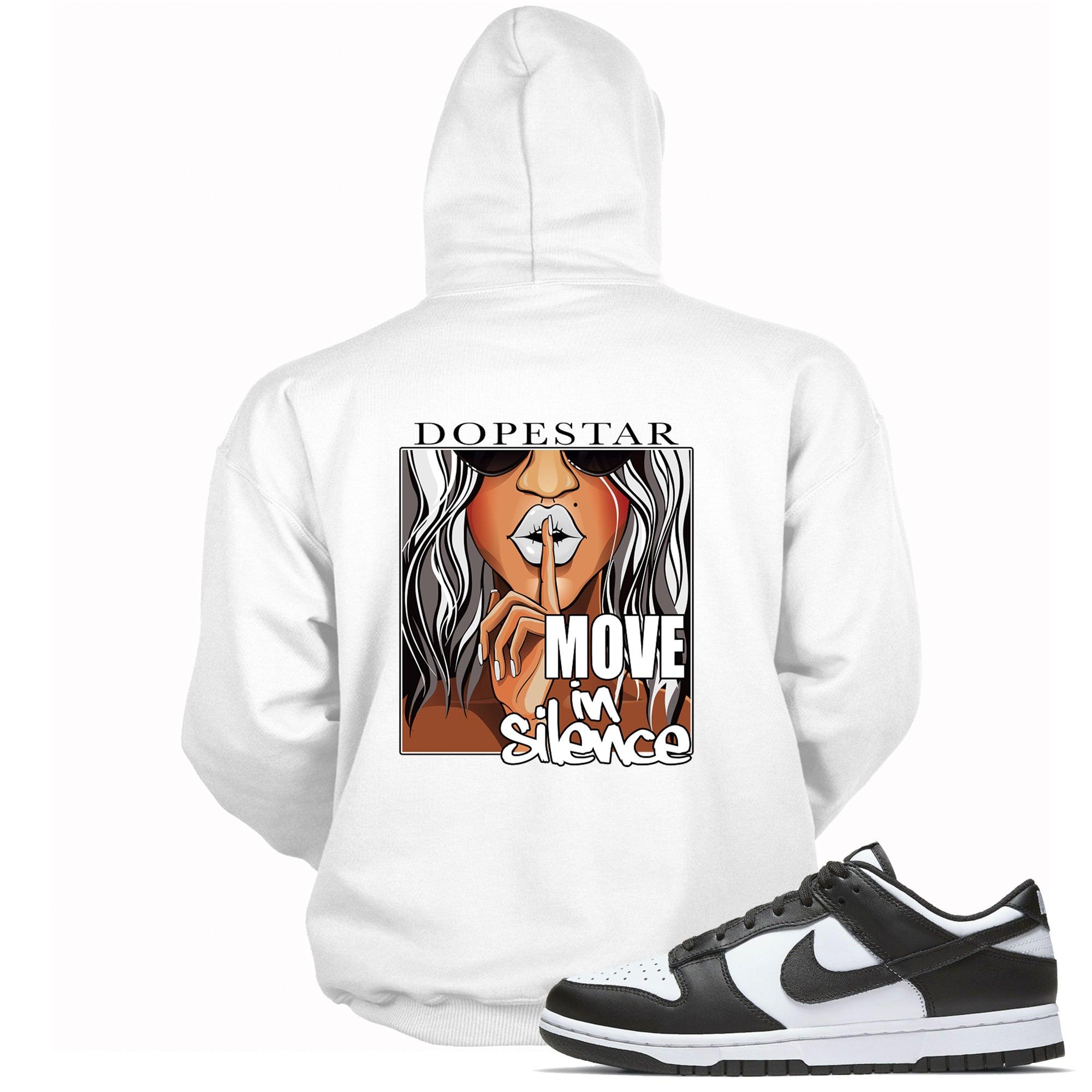 Dunk Low White Black Hoodie Move In Silence
