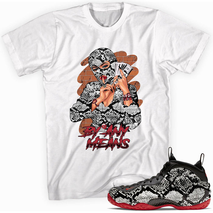 Air Foamposite One Albino Snakeskin Shirt By Any Means