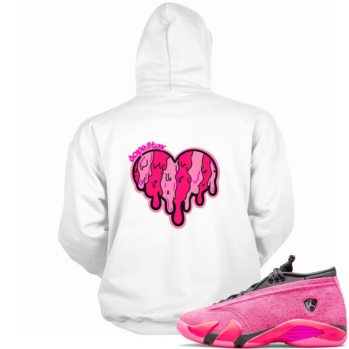 14s Low Shocking Pink Hoodie Melting Heart