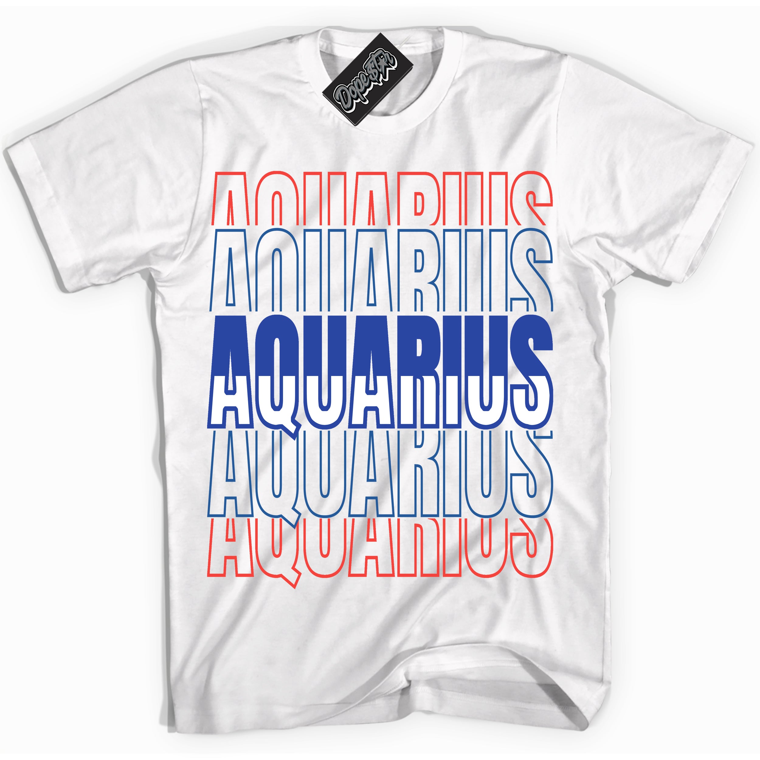Cool White Shirt with “ Aquarius ” design that perfectly matches Ultramarine 180s Sneakers.