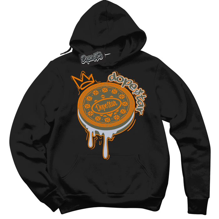 Cool Black Hoodie with “ Oreo DS ”  design that Perfectly Matches Olive 5s Sneakers.