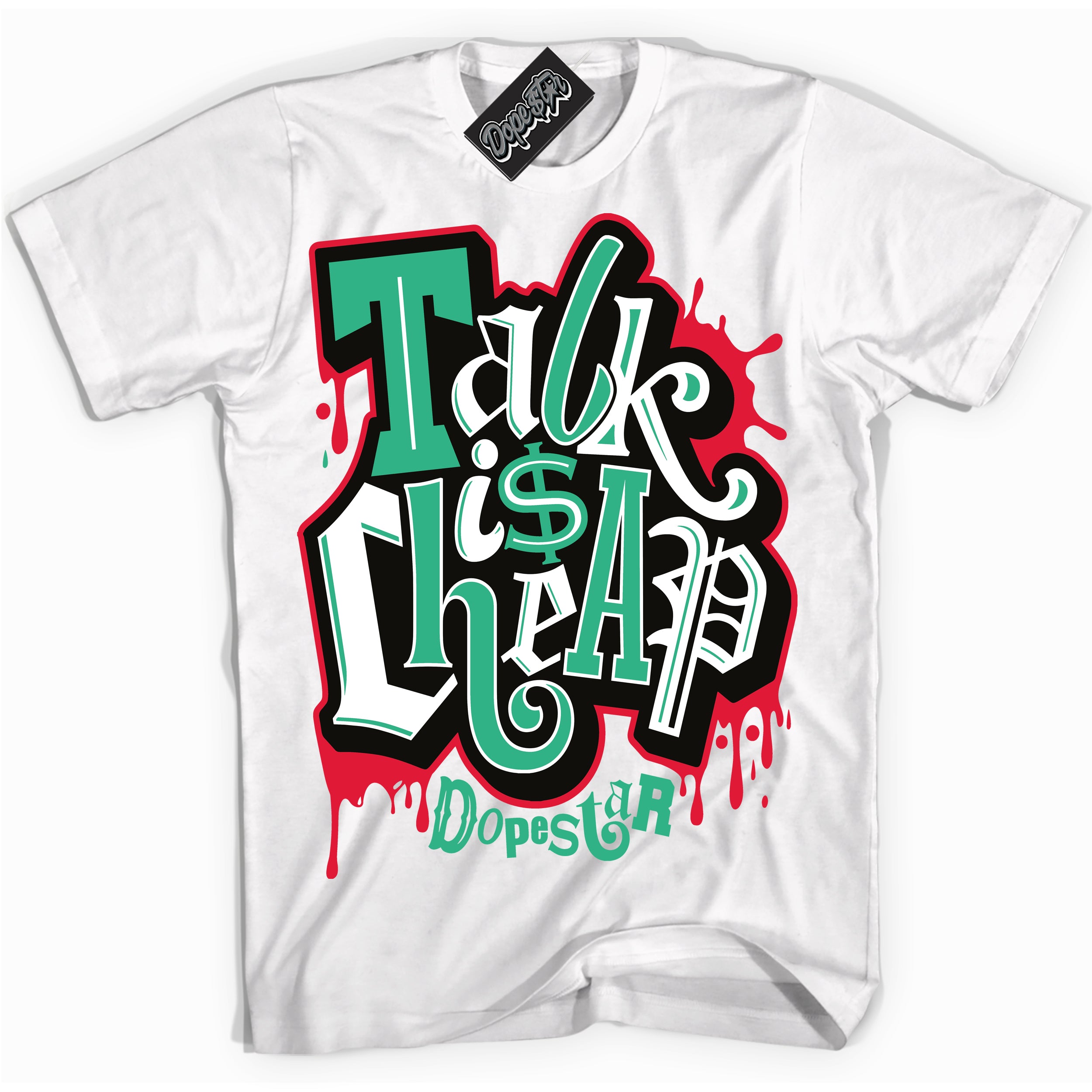 Cool White Shirt with “ Talk Is Cheap” design that perfectly matches Quai 54 1s Sneakers.