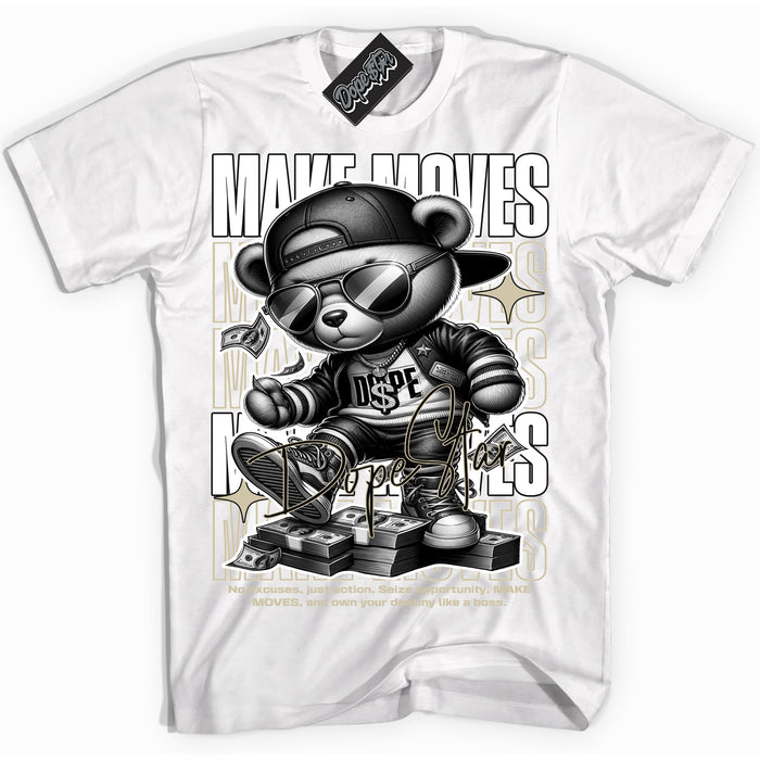Cool White Shirt with “ Makin Moves” design that perfectly matches Gratitude 11s Sneakers.