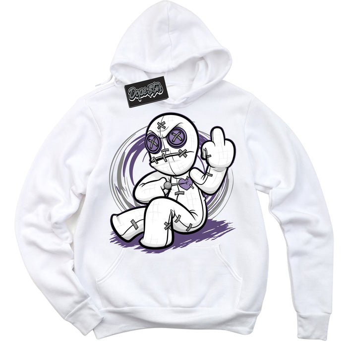 Cool White Hoodie with “ VooDoo Doll ”  design that Perfectly Matches Punk Rock 1s Sneakers.