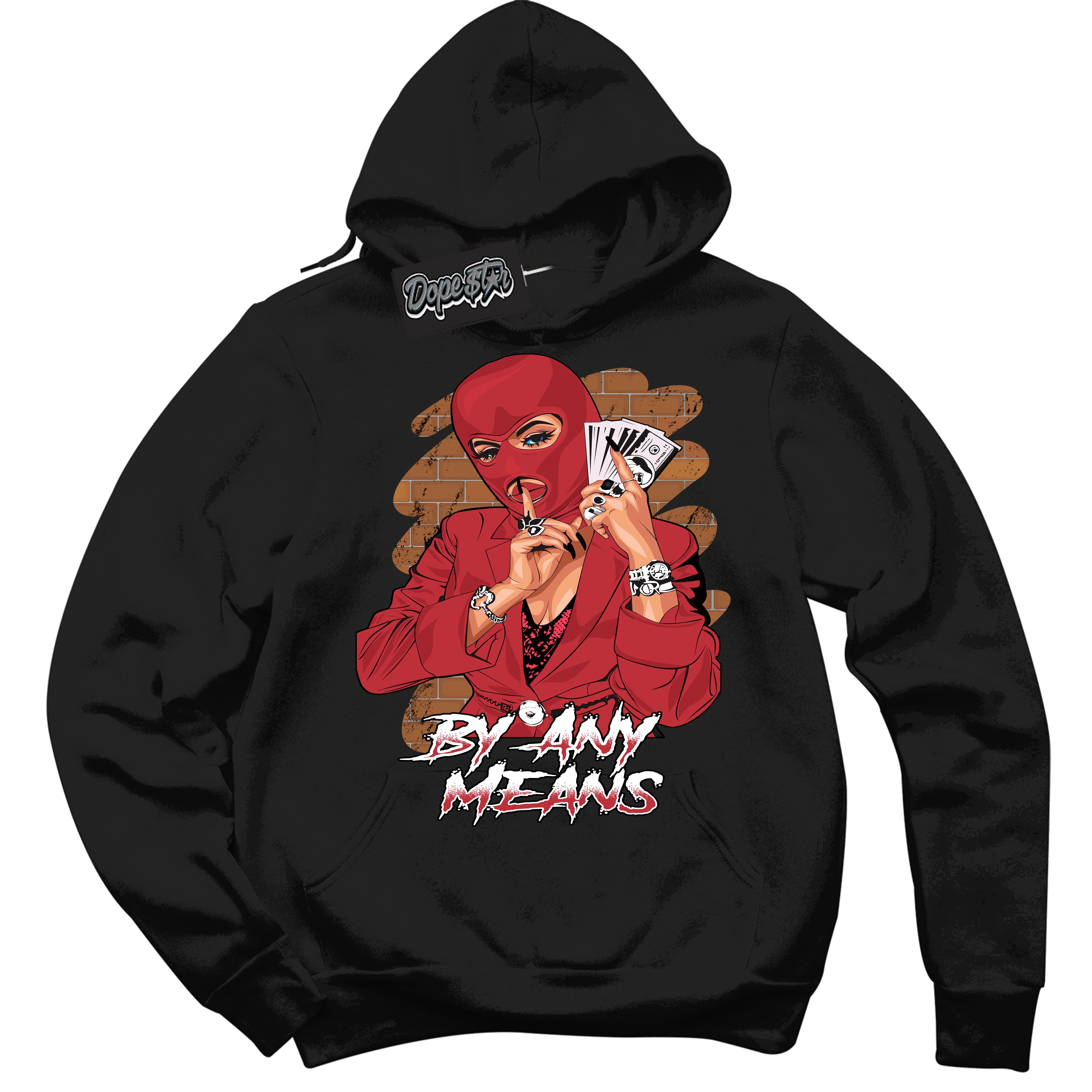 Cool Black Hoodie with “ By Any Means ”  design that Perfectly Matches Pro J Pack Chicago Dunks.