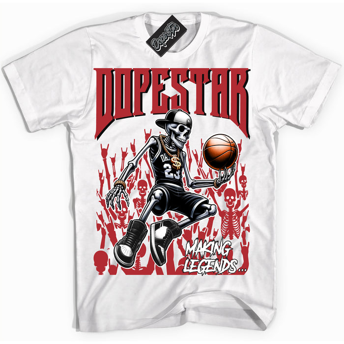 Cool White Shirt with “ Making Legends ” design that perfectly matches Lost And Found 1s Sneakers.