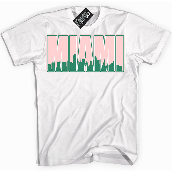 Cool White Shirt with “ Miami ” design that perfectly matches Malachite Dunks.