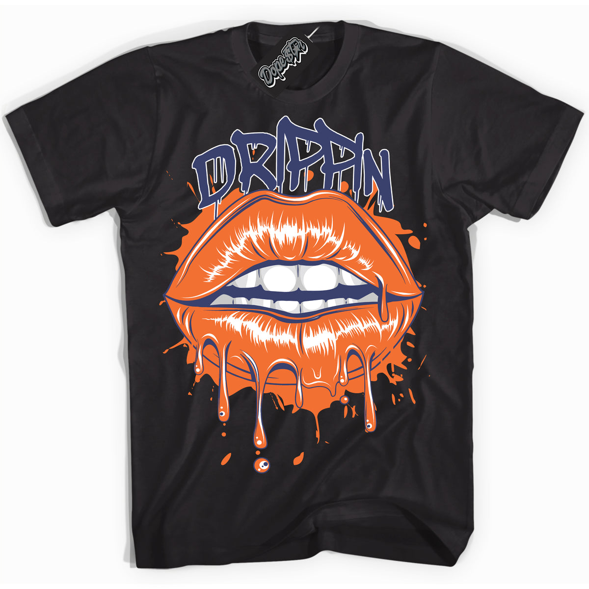 Cool Black Shirt with “ Drippin ” design that perfectly matches Low Knicks.