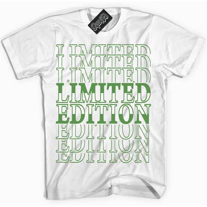 Cool White Shirt with “ Limited Edition ” design that perfectly matches Chlorophyll 1s Jordans.
