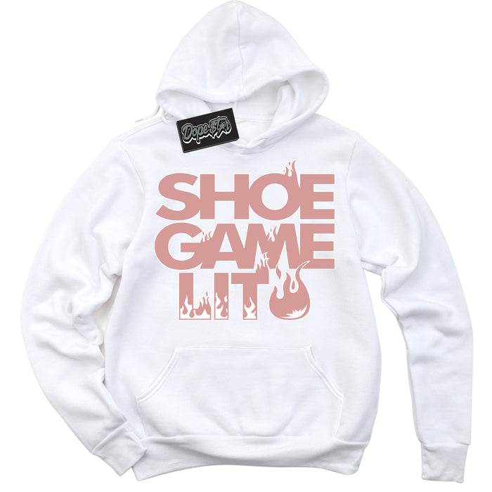 Cool White Hoodie with “ Shoe Game Lit ”  design that Perfectly Matches Legend Pink 11s Jordans.
