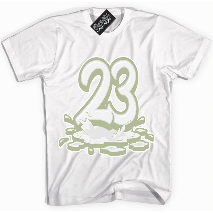 Cool White Shirt with “ 23 Melting ” design that perfectly matches Next Nature Olive Aura Dunks.
