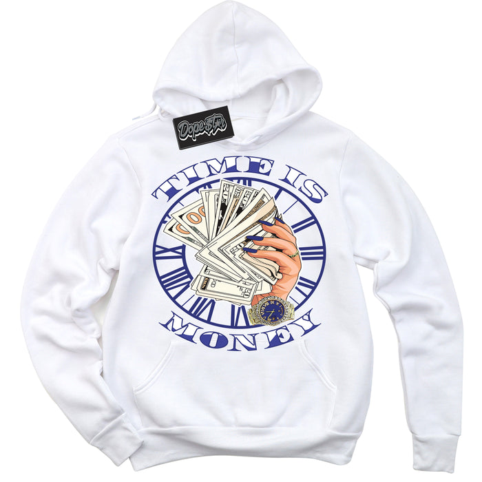 Cool White Hoodie with “ Time Is Money ”  design that Perfectly Matches Concord Dunk.
