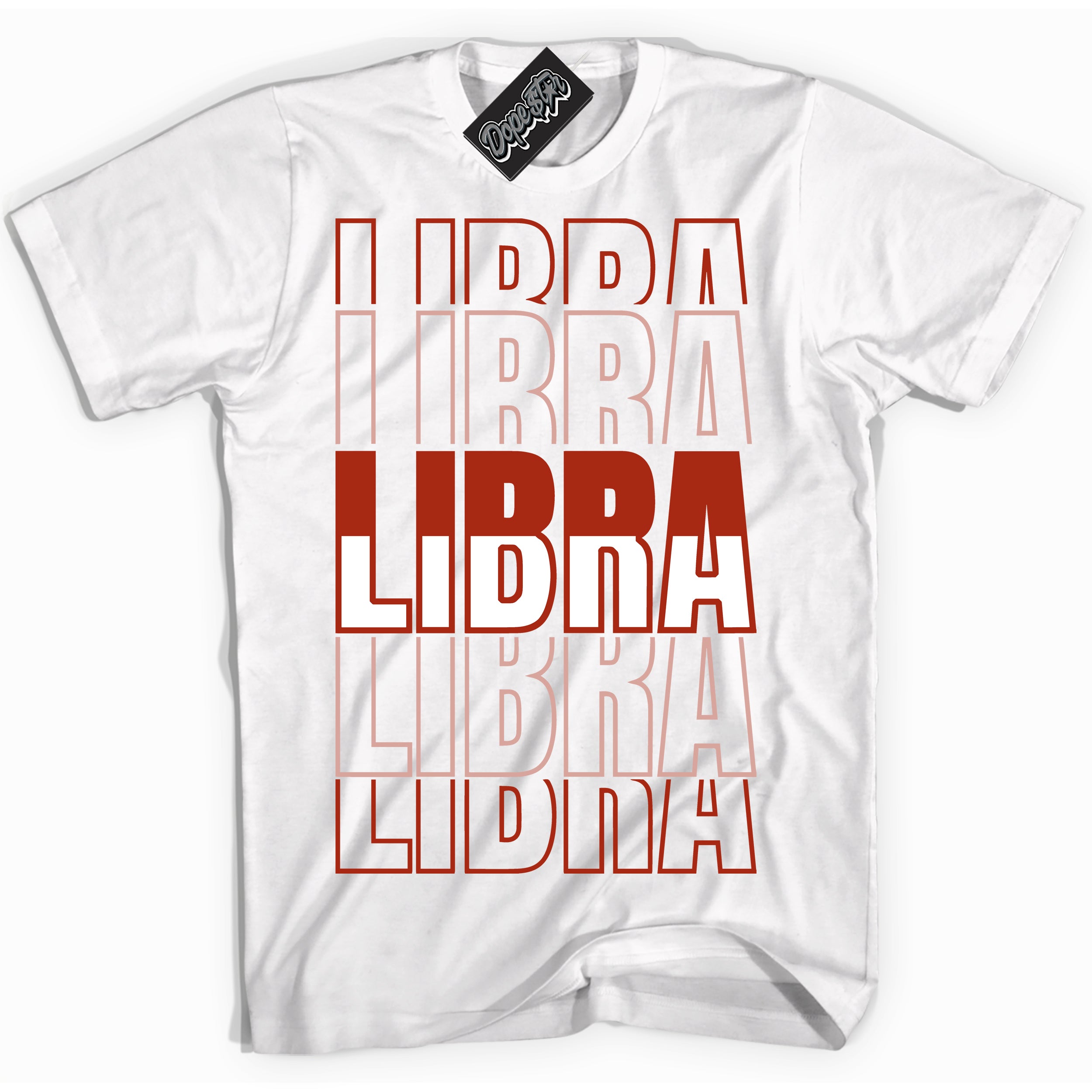 Cool White Shirt with “ Libra ” design that perfectly matches Red Stardust Dunk.
