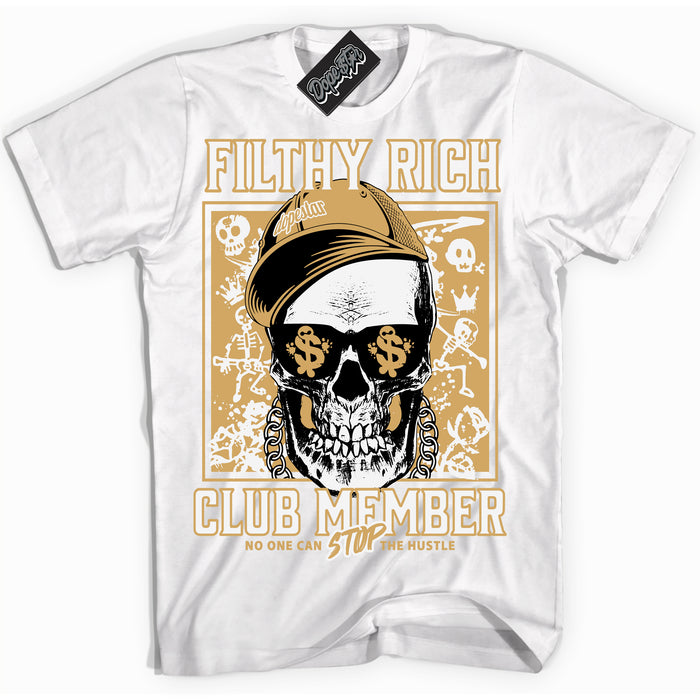 Cool White Shirt with “ Filthy Rich ” design that perfectly matches Craft Paris 6s Jordans.
