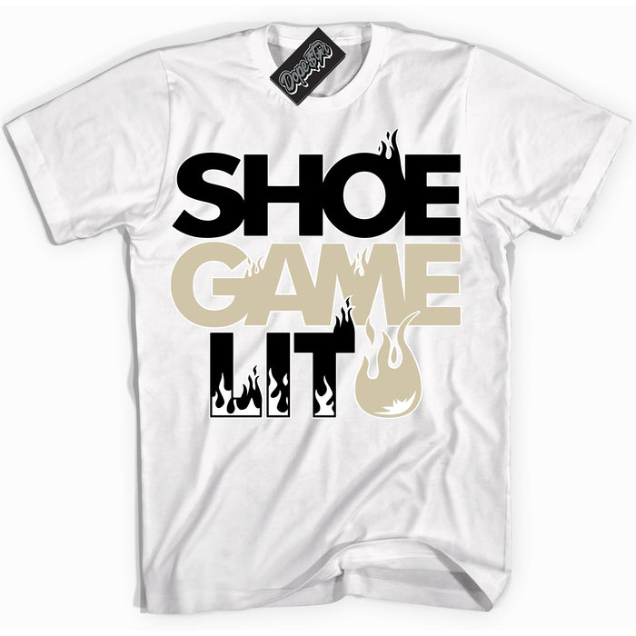 Cool White Shirt with “ Shoe Game Lit ” design that perfectly matches Gratitude 11s Sneakers.