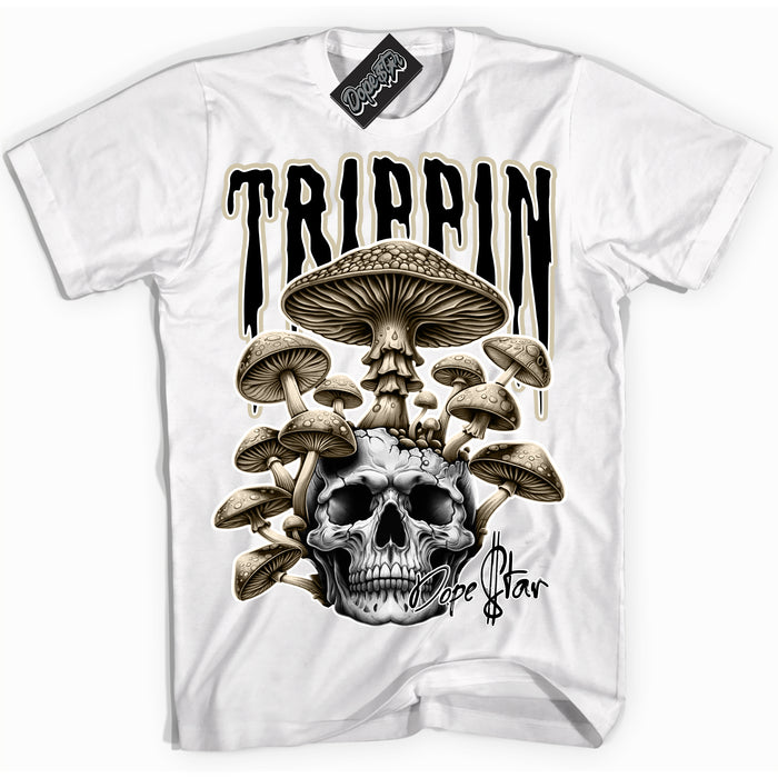 Cool White Shirt with “ Trippin” design that perfectly matches Gratitude 11s Sneakers.