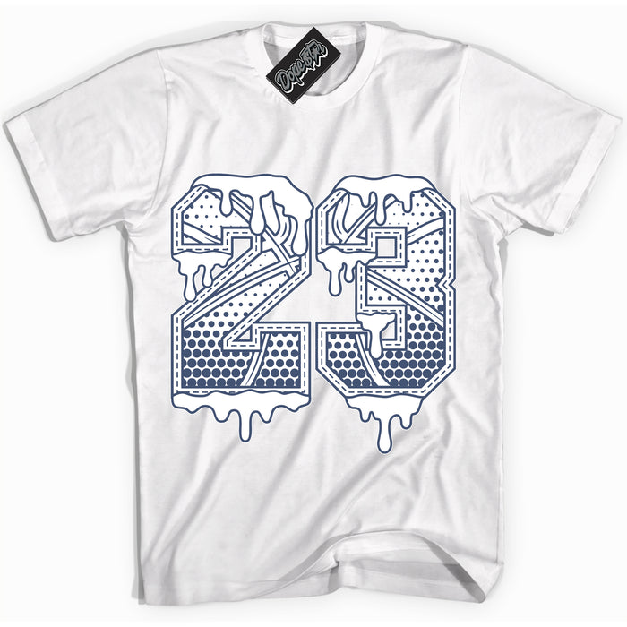 Cool White Shirt with “ 23 Ball ” design that perfectly matches Diffused Blue 11s Jordans.