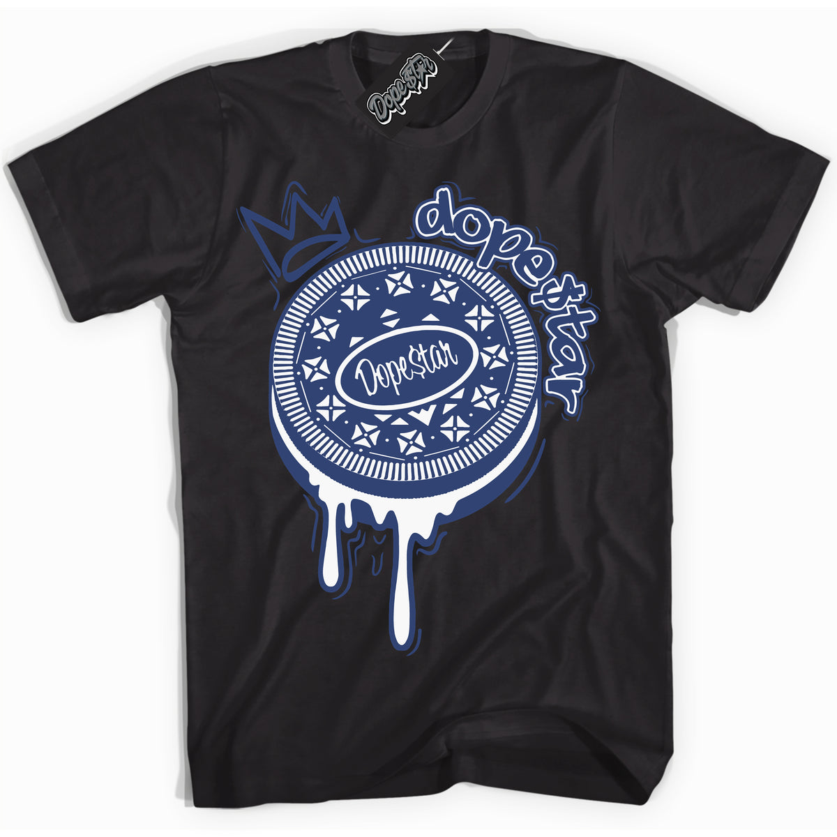 Cool Black Shirt with “ Oreo DS ” design that perfectly matches Diffused Blue 11s Jordans.