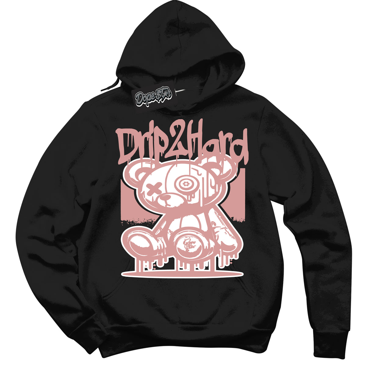 Cool Black Hoodie with “ Drip 2 Hard ”  design that Perfectly Matches Legend Pink 11s Jordans.
