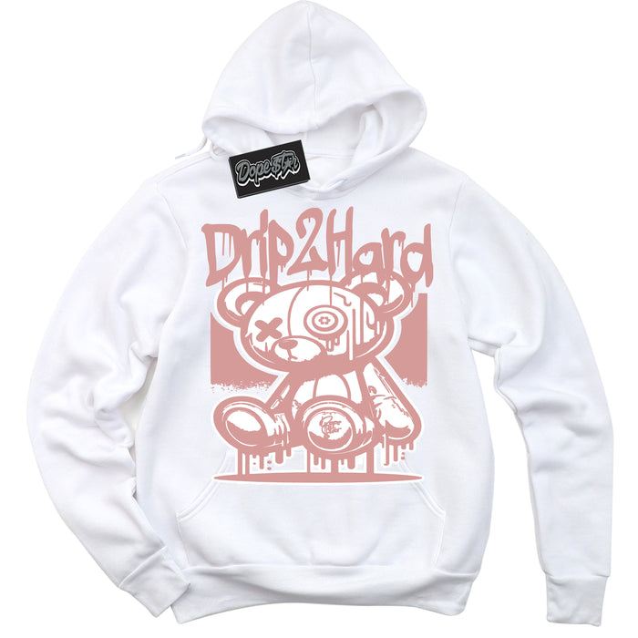 Cool White Hoodie with “ Drip 2 Hard ”  design that Perfectly Matches Legend Pink 11s Jordans.
