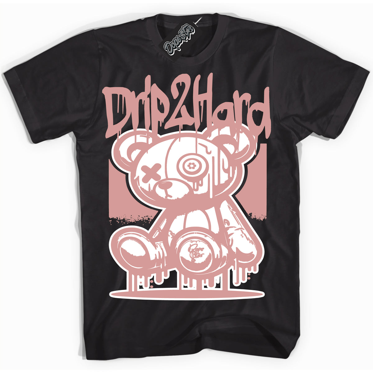 Cool Black Shirt with “ Drip 2 Hard ” design that perfectly matches Legend Pink 11s Jordans.
