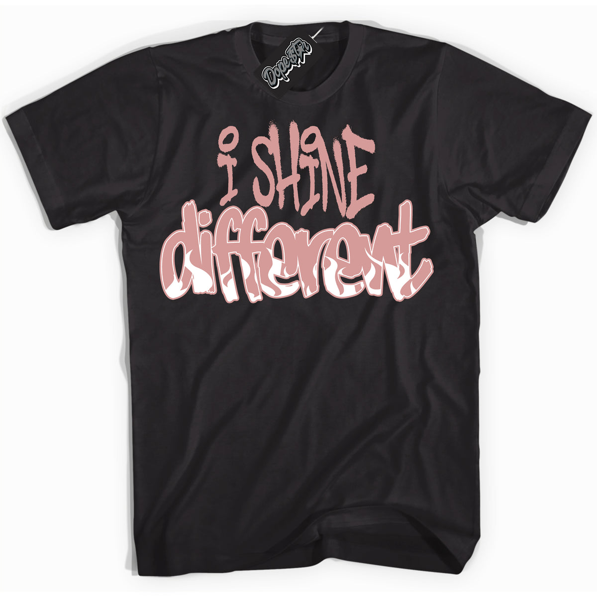Cool Black Shirt with “ I Shine Different ” design that perfectly matches Legend Pink 11s Jordans.
